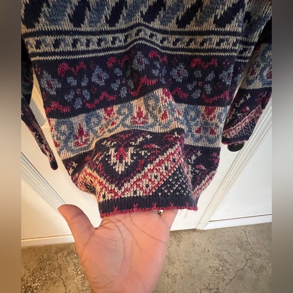Vintage Sasson Multicolor Knit Sweater, Made in USA, Faire Isle - Picture 3 of 7